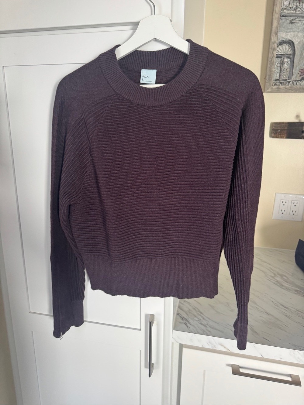 Women's FLX Ribbed Crewneck Sweater — Deep Plum